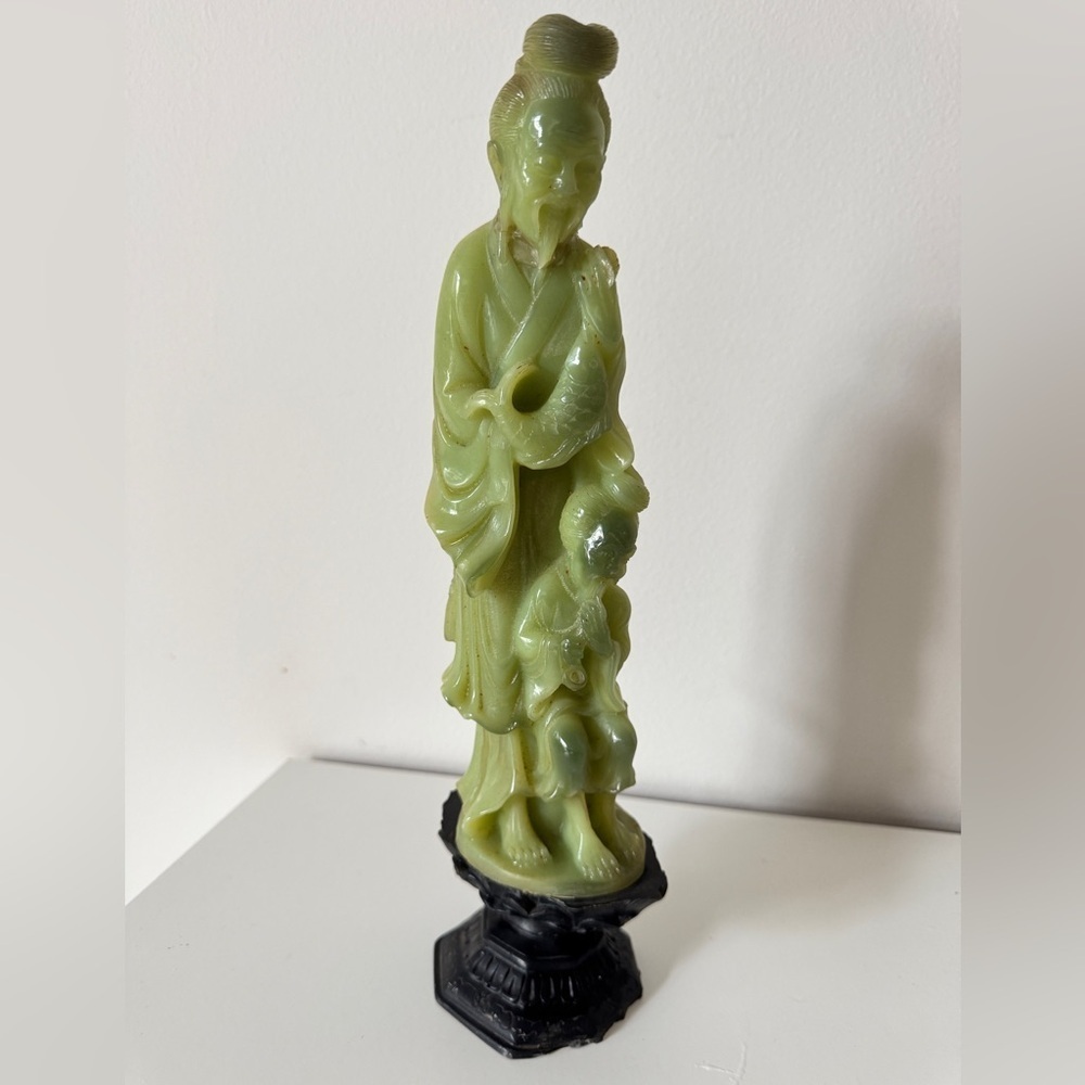 Vintage Chinese Shou Xing God of Longevity Statue on Base 12in